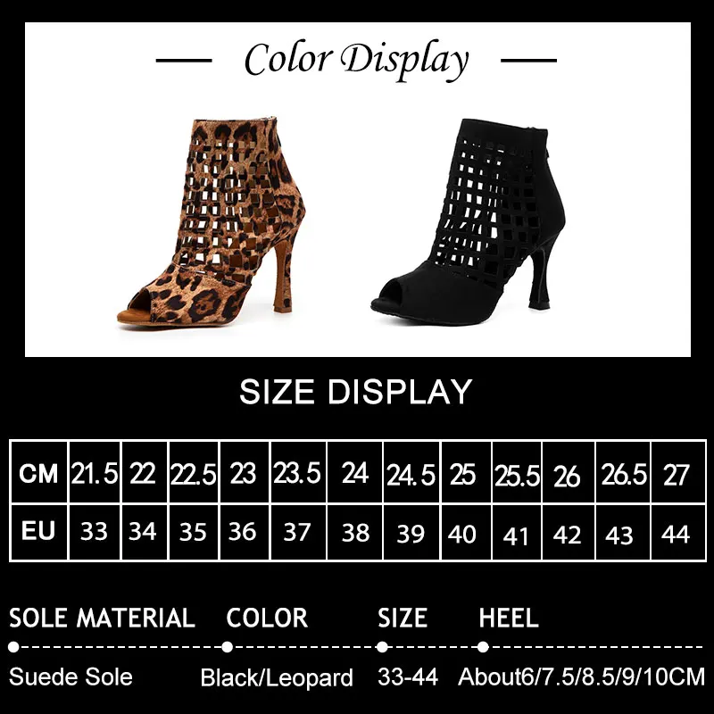 SWDZM Women Dancing Shoes Ladies Latin Dance Shoes Ballroom Dance Boots High Heels Salsa Party Shoes Latin Dancing Boots