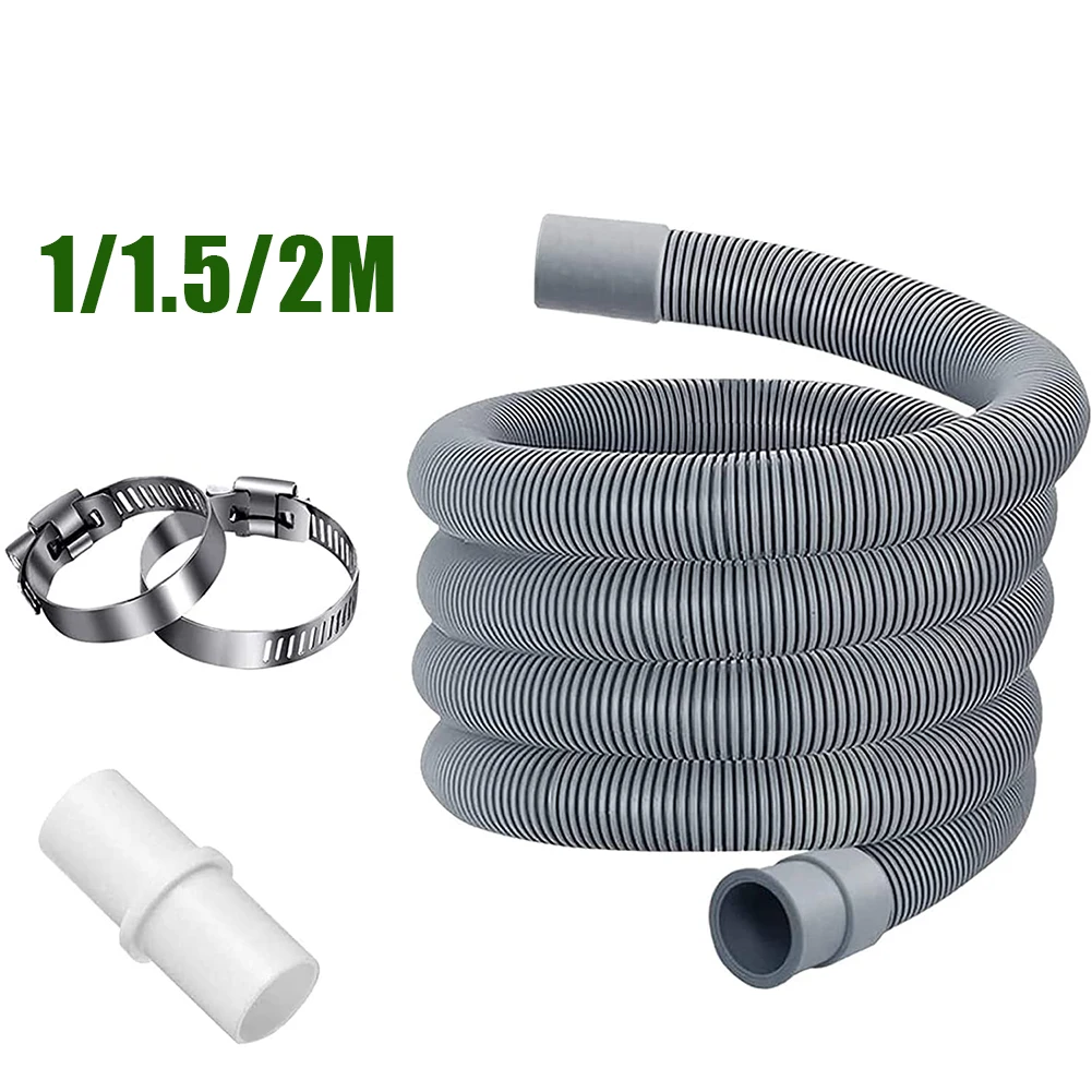 

Washer Pipe Washer Drain Hose 1/1.5/2M Flexible Plastic Stretchable Universal Washing Machine Waste Water Outlet Tube