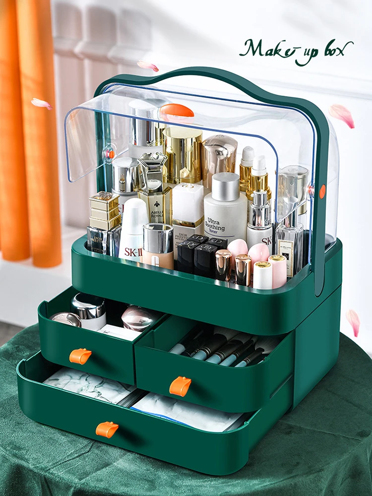 

Портативный контейнер для хранения косметики, настольный контейнер для губной помады, контейнер для косметических кистей для ухода за коже...