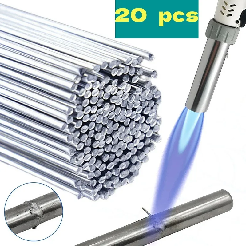 

20Pcs Low Temperature Easy Melt Aluminum Universal Silver Welding Rod Cored Wire Rod Solder No Need Solder Powder Weld Bar Tools