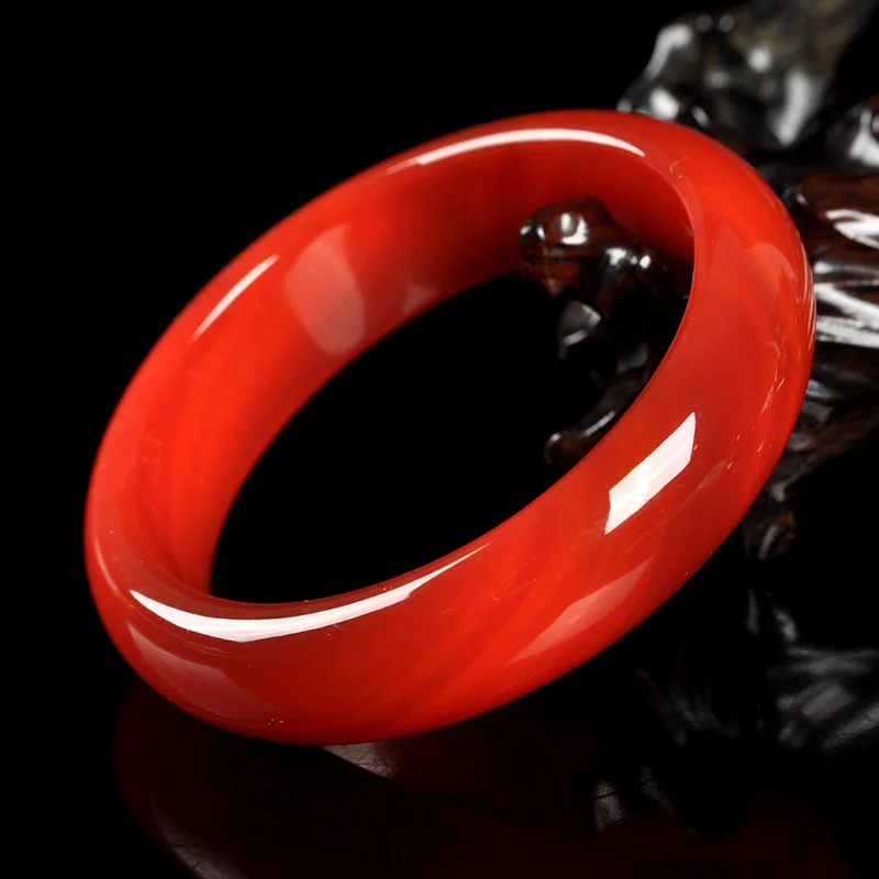 

Hot selling natural hand-carved Red Carnelian Jade Bangle50-62mm fashion Accessories Men Women Luck Gifts Amulet for