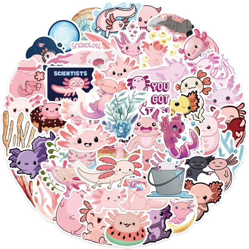Kawaii мультфильм аксолотль наклейки милые животные дети DIY игрушка подарок