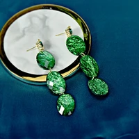 2022 new long high sense of green acrylic exaggerated personality for women fashion earring daily birthday party jewelry gifts