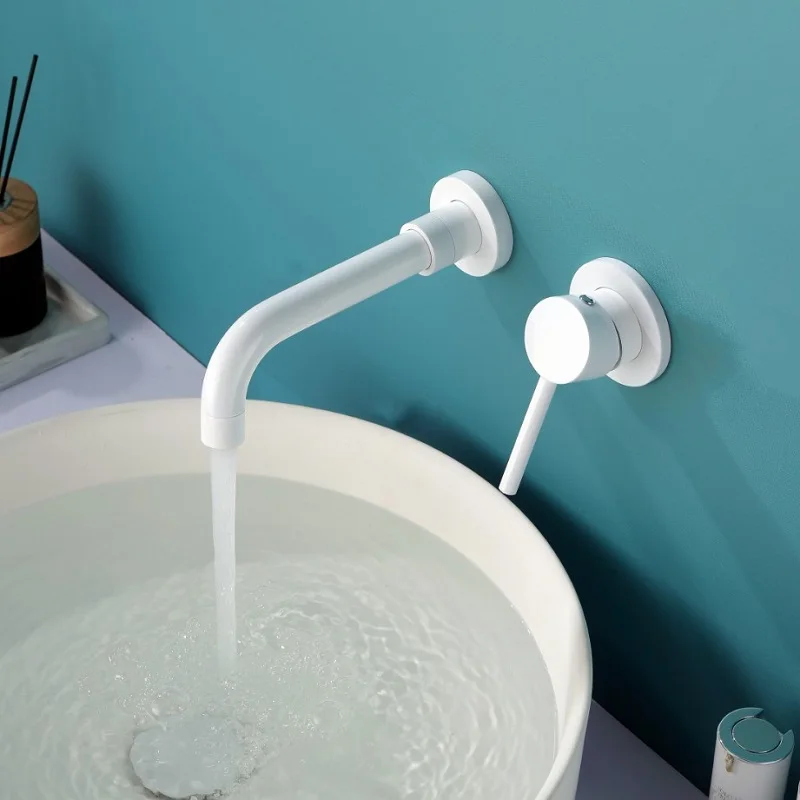 Бакала смеситель для раковины Смеситель для ванной комнаты кран для раковины настенный латунный матовый черный с одной ручкой горячей и холодной воды