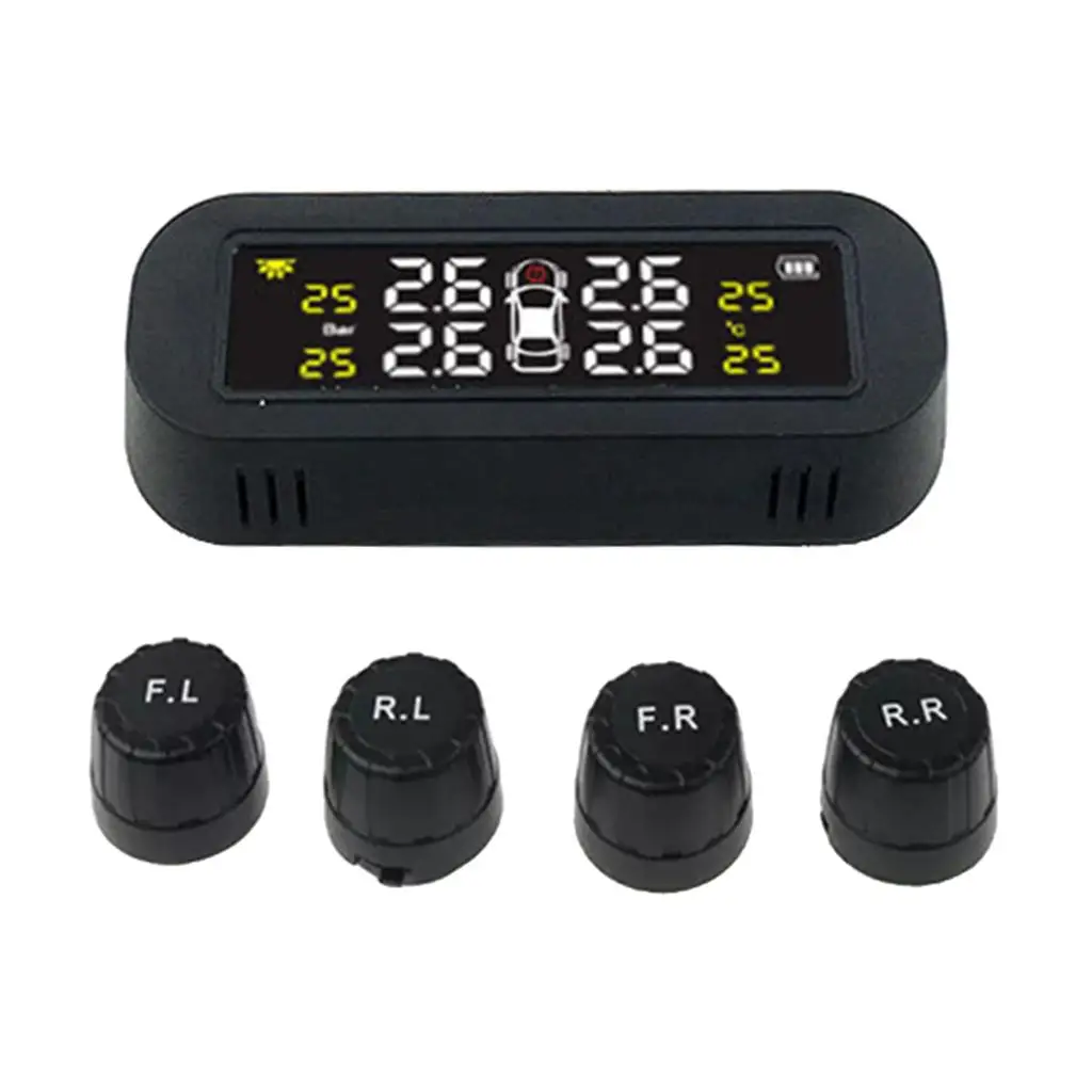 

Solar usb tire pressure monitoring system set anti-sensor external sensor