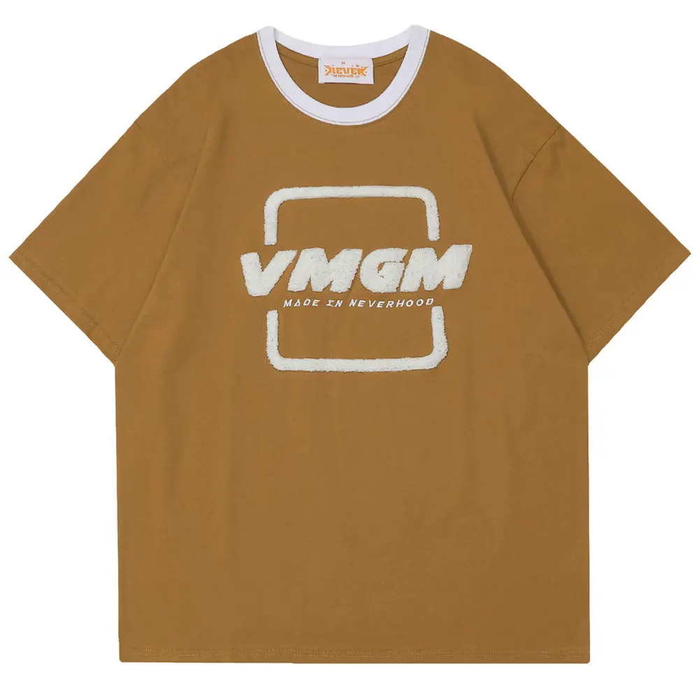 

Men T-shirt Towel Embroidery Cotton O-neck Men's Clothing 2022 Summer Short Sleeve Harajuku Streetwear Casual Oversized T-shirt
