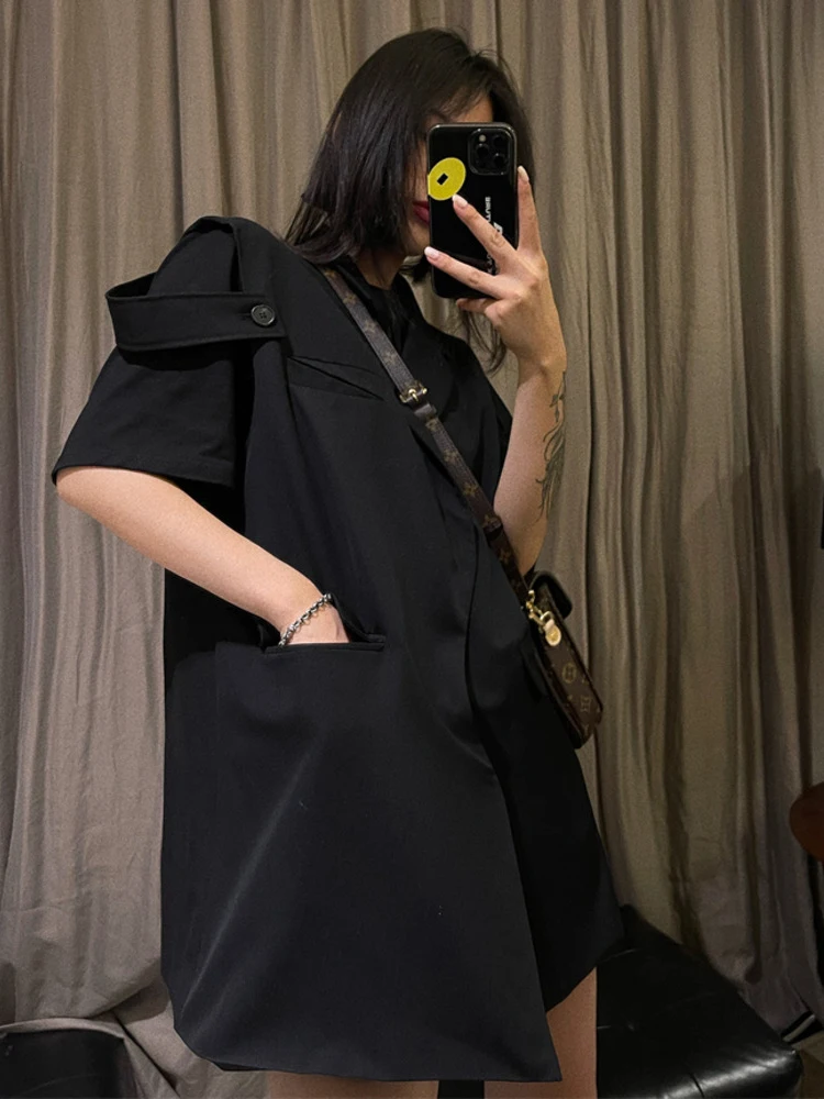 

Женский однотонный жилет с лацканами, Свободное пальто без рукавов, весна-осень 2022