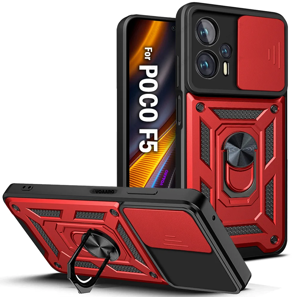 

Slide Lens Funda for POCO F5 M4 X4 X5 Pro F3 F4 GT 5G M5 4G Case Cover for Xiaomi Redmi Note 12 Turbo Pro A1 A2 Plus Armor Case