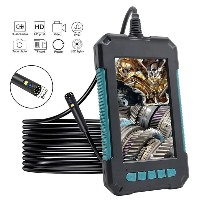 

Industrial Endoscope Camera 1080P 4.3"IPS 8mm Single&Dual Borescope With 8LED Lens For Car Engine Sewer Inspection