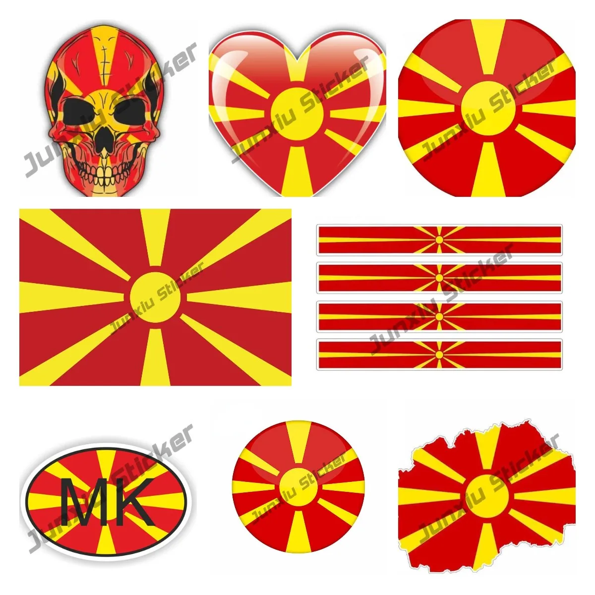 North Macedonia Stickers North Macedonia Flag Map Decal Styling Reflecitve Sticker Funny MK Code Decal Car Accessories KK13cm