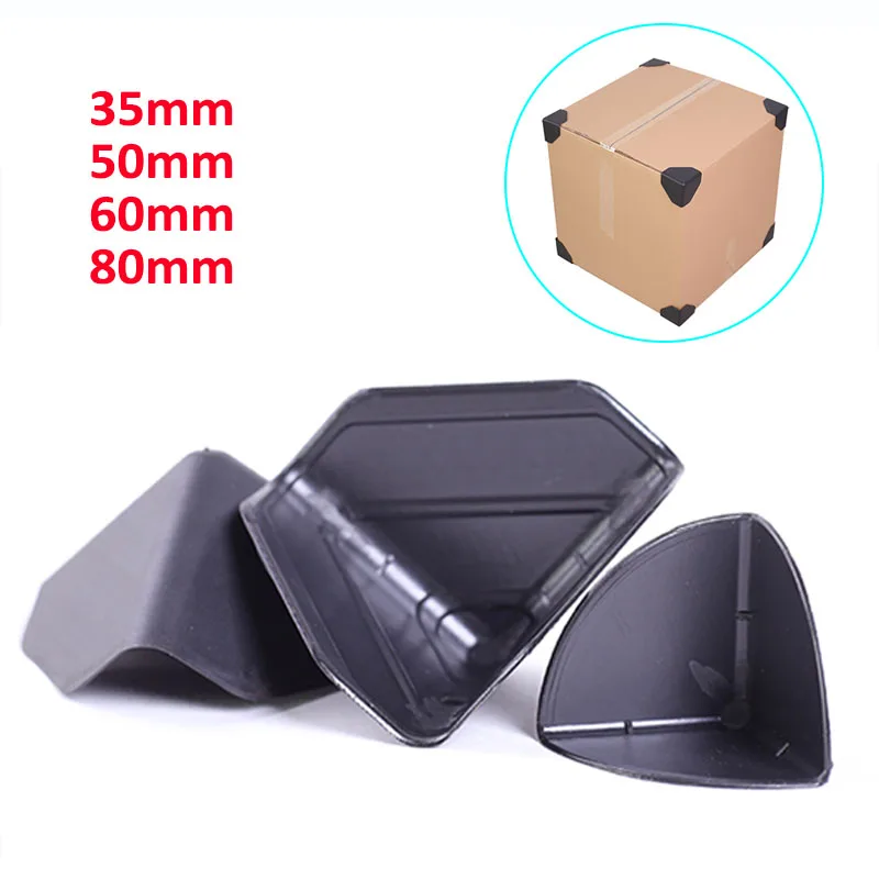 

Plastic Triangle Corner Protector Black Feet Pad Carton Box Anti-collision Caps