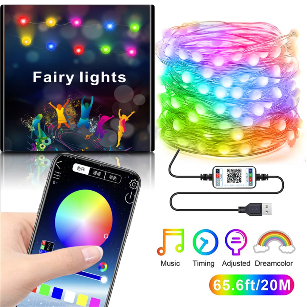 

USB Christmas Lights String Party Lights Birthday Decoration WS2812B RGB Led Light Dreamcolor String Addressable Individually 5V