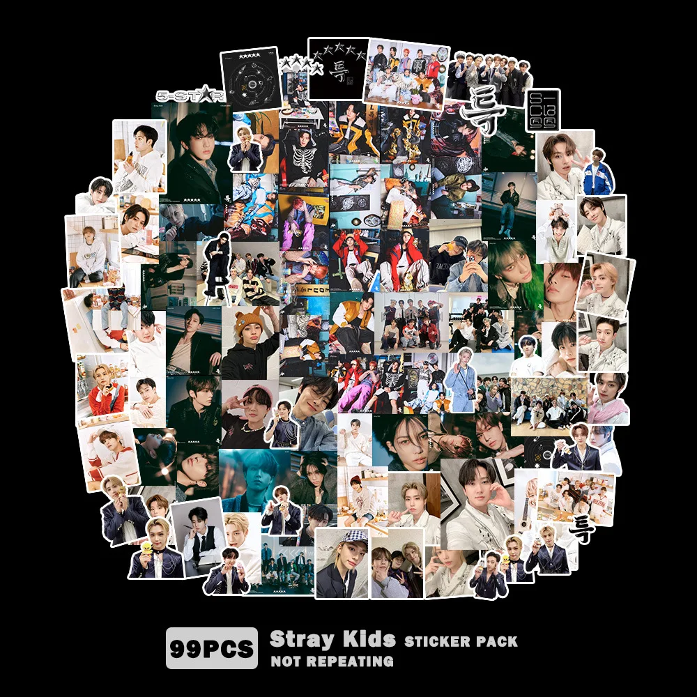 

100Pcs Kpop Idol Stray Kids Stickers New Album 5-STAR MAXIDENT NOEASY Cute Boys Group Photo Picture Print Stickers Fan Gift