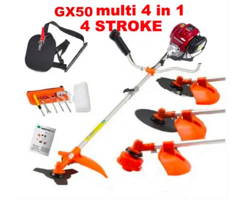 Gx50 brush cutter 4 in 1 lawn mower weed eater pruner hedge trimmer edger tool