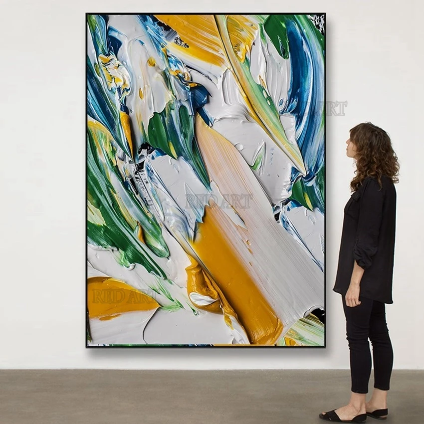 

Толстый нож ручной работы, картина на стену, картины ручной работы, картина маслом на холсте, настенное искусство, Современное украшение для дома без рамки