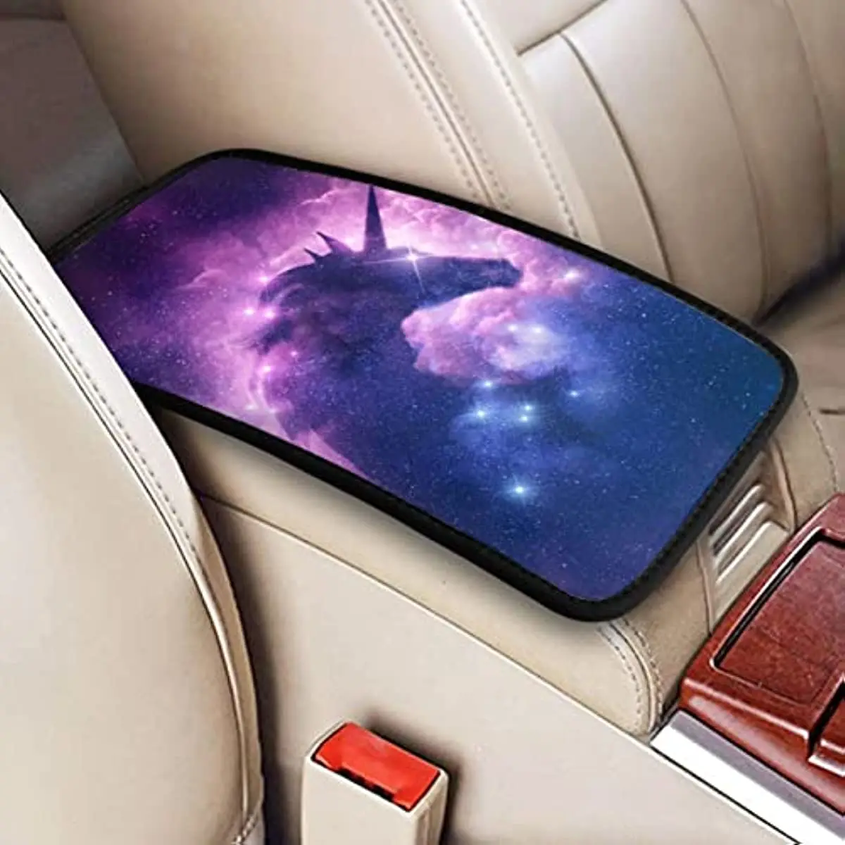 

Cute Unicorn Galaxy Car Center Console Pad Auto Armrest Seat Box Cover Protector Universal Fit Most Truck Vehicle SUV