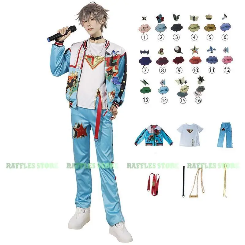 

Костюм для косплея в стиле звезд на 7-ю годовщину, Униформа команды, костюм из топа и брюк, косплей-униформа из аниме ES2, полный комплект, одежда унисекс