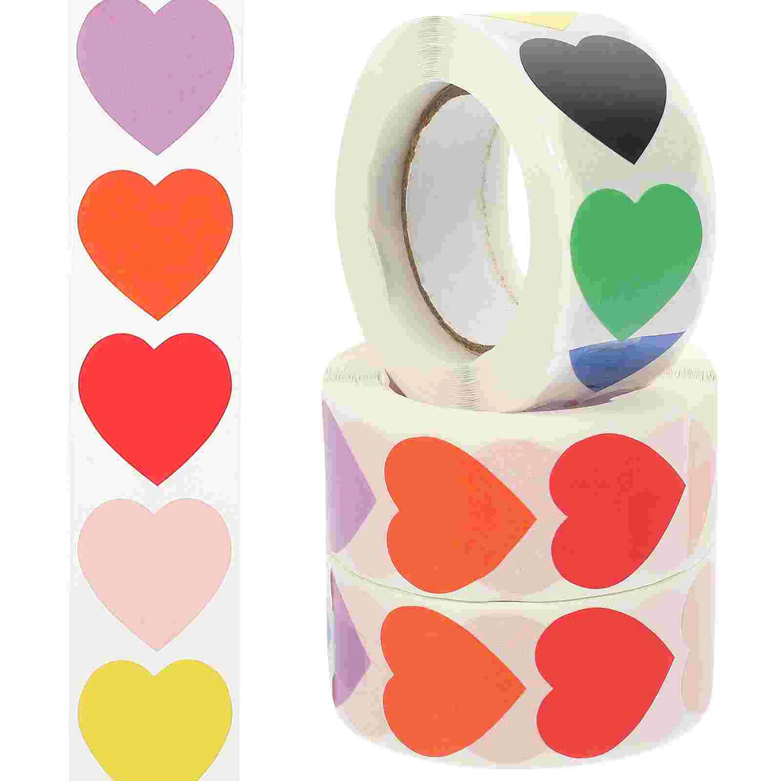 

Stickers Heart Sticker Gift Seal Sealing Blank Funnylabel Scrapbook Envelope Wall Rolls Colored Candy Roll Shaped Packing Photo