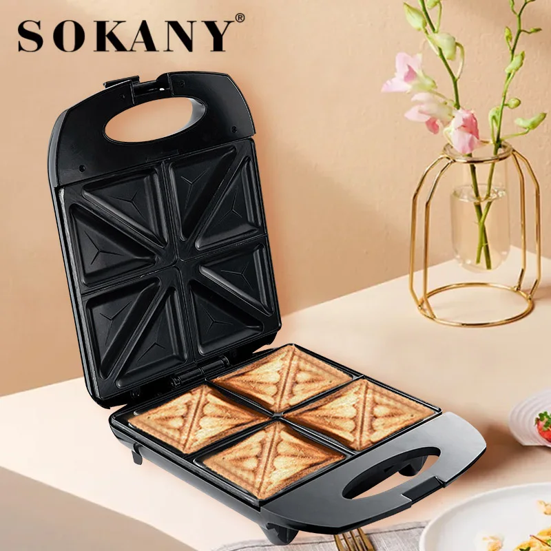 Electric Sandwich Maker Toaster with Nonstick Plates Makes Omelets and Grilled Cheese