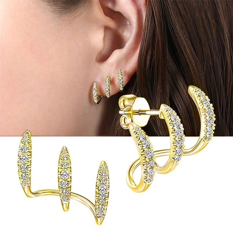 

Personality Claws Stud Earrings with Crystal Zircon Stone Earrings Modern Design Fashion Versatile Accessories Women Jewelry