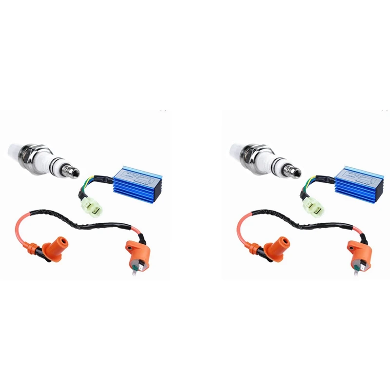 2 шт. гоночная катушка зажигания и Свеча для 4-тактных двигателей GY6 50CC 125CC 150CC