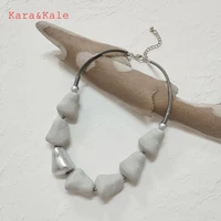 karakale short fashion necklace resin stone stone pendant rope chain ethnic necklace handmade jewelry womens necklace
