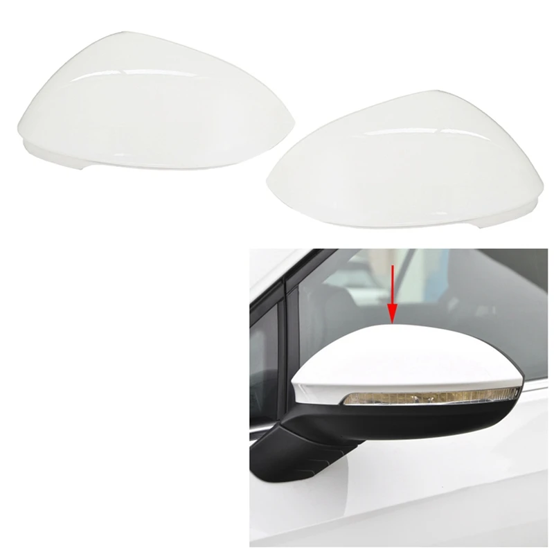 

1Pair Car White Rearview Side Glass Mirror Cover Trim Rear Mirror Covers Shell For-VW Golf 8 MK8 2021 2022