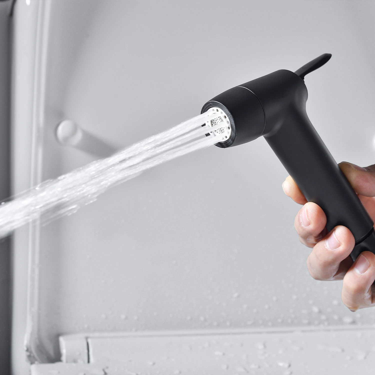 Handheld Bidet Spray Gun Black Double Water Way Shattaf Sprayer BathroomToilet Portable Faucets Travel Attachment |