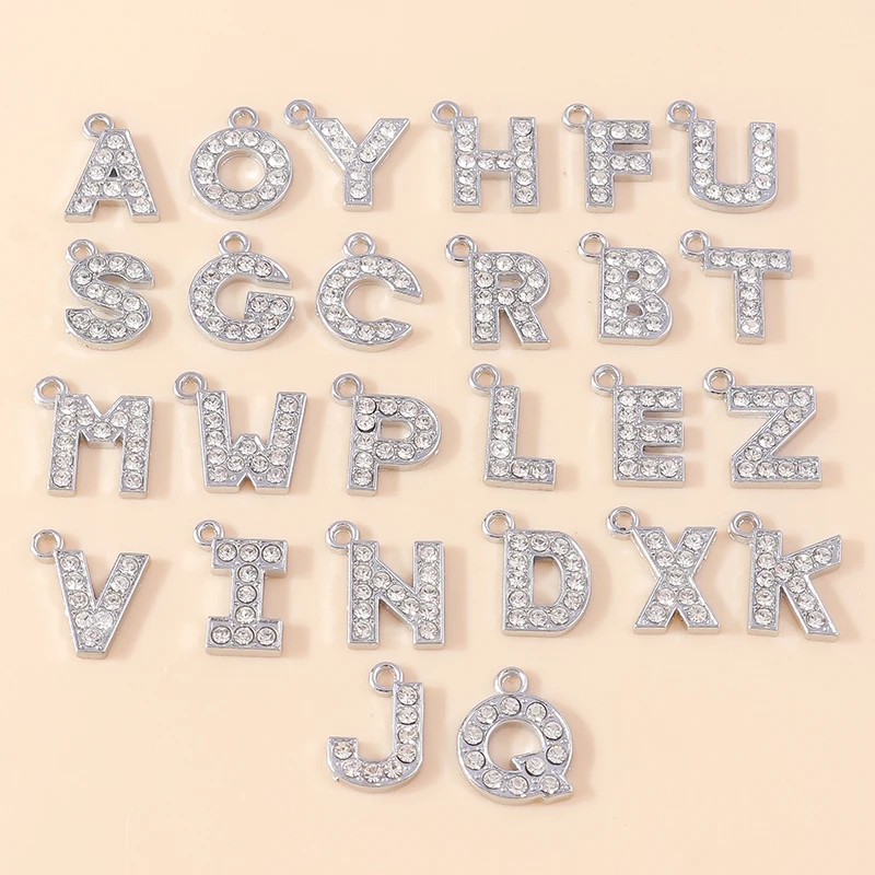 

10pcs A-Z Crystal Letter Charm Number Alphabet 26 Letter Initial Name Charms Pendants for DIY Necklace Bracelet Jewelry Making