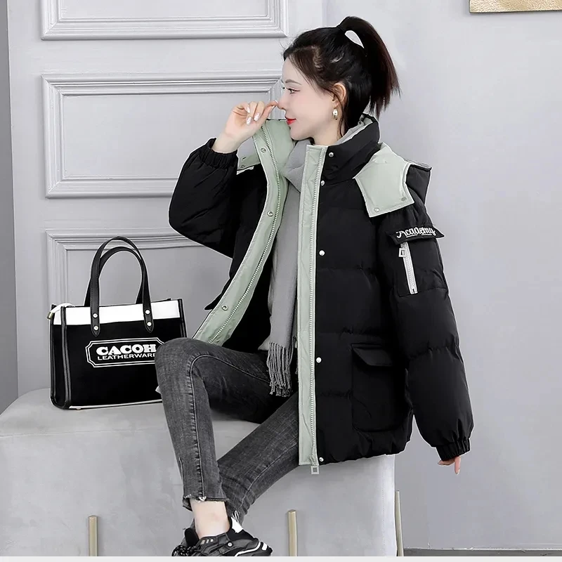 2022 New Women Winter Cotton Coat Warm Thicken Down Padded Coats Women Parkas Korean Loose Outwear Winter Cotton Padded Coats