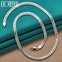 doteffil 925 sterling silver 6mm side chain 1618202224 inch necklace for woman man fashion wedding engagement jewelry gift