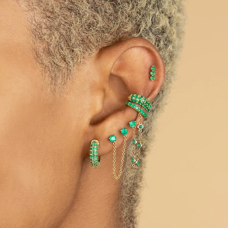 ISUEVA серебряные и золотые заполненные ушные манжеты для женщин Цвет CZ Циркон