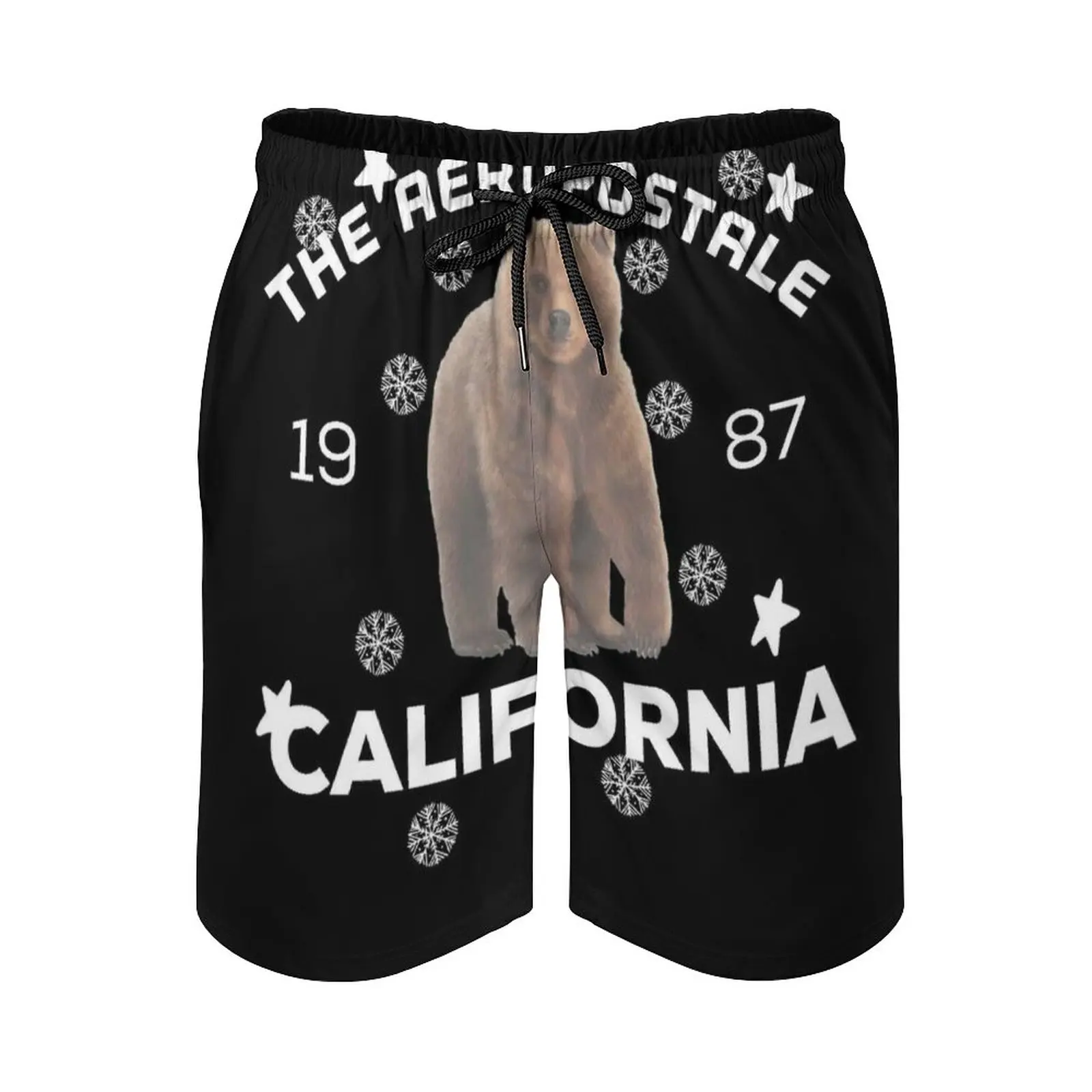 

Californie Bear Awesome Gift Surfing Beach Shorts Men'S Boardshorts Patchwork Surf Swim Short Pants Californie Bear Awesome