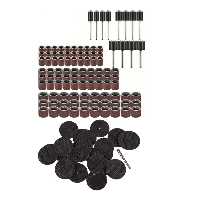 

2 Set Accessories: 1 Set 32Mm Resin Cutting Wheel Discs Kit & 1 Set Drum Sander Set Including 90Pcs Sanding Band Sleeves