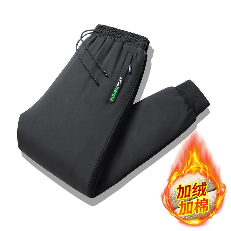 Новинка сезона осень-зима 2024 модные спортивные толстые теплые брюки из флиса