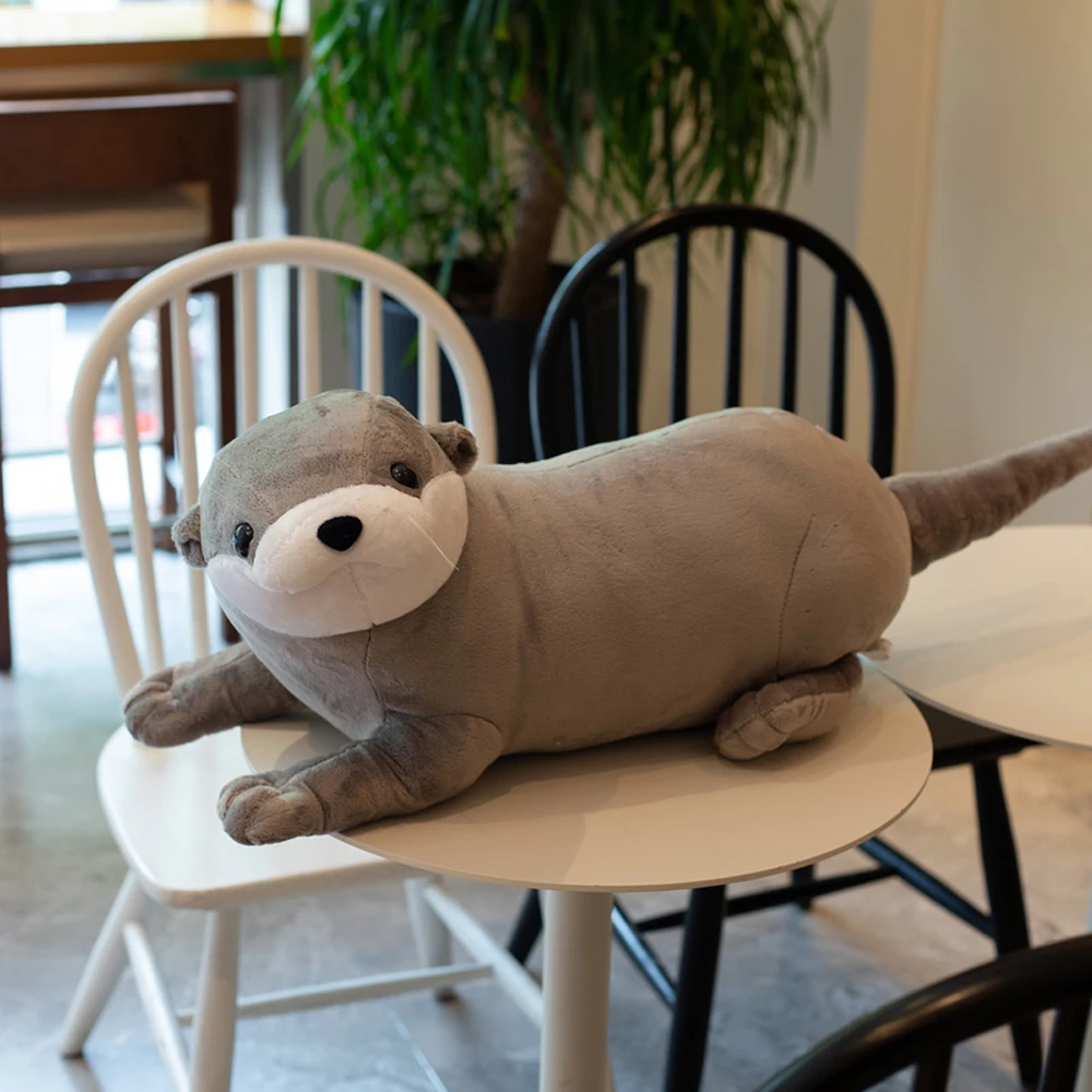 1pc 40/60/80CM Lovely Otter Plush Toys Stuffed Realistic Wild Animal Dolls Soft Sloth Pillow Christmas Room Decor Gift for Kids - купить по