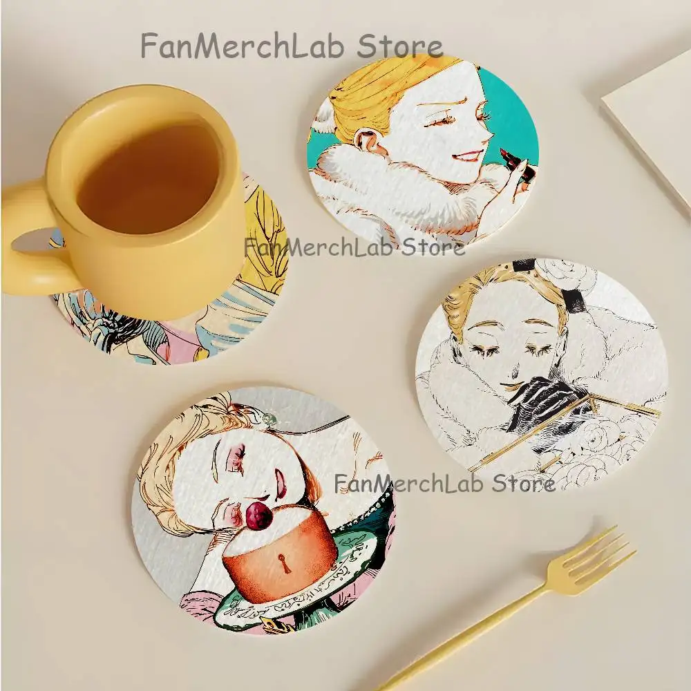 Фото Деревянная подставка V-Veil Emma в стиле аниме для кофейни, бара, семейного ресторана, кафе, декор для дома №2