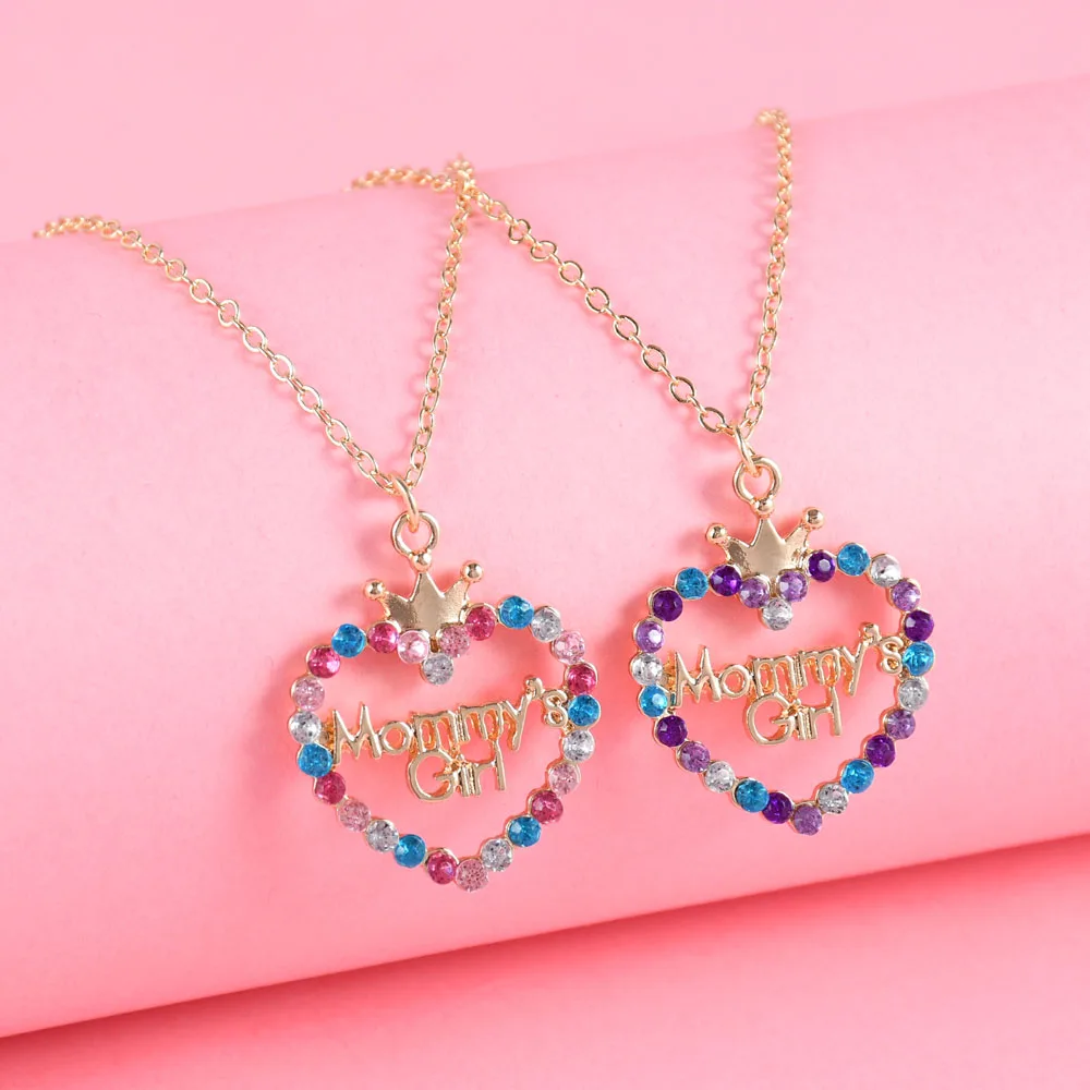 Elviragirl 2 шт./набор женское ожерелье с надписью в форме сердца и короной для мамы