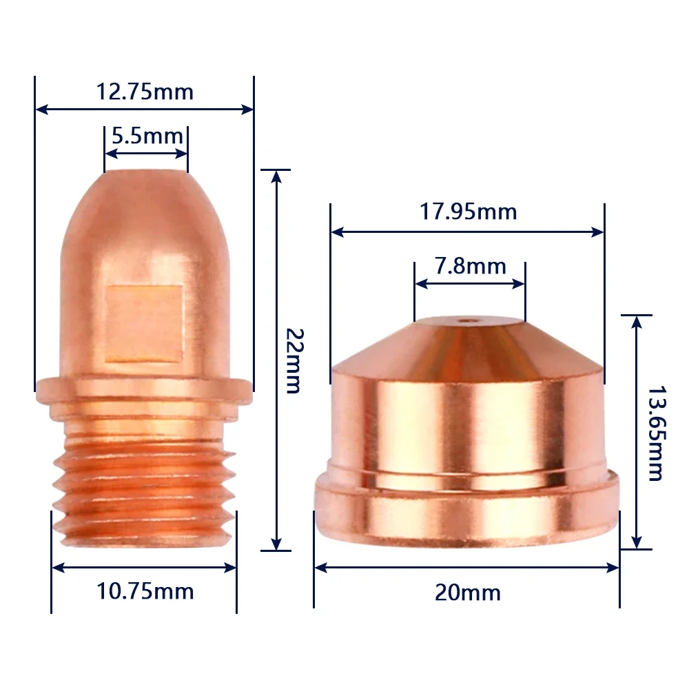 

20 шт. A101 A141 электрод для плазменной резки, режущая насадка с воздушным охлаждением, плазменный резак, подходит для аксессуаров для воздушной резки