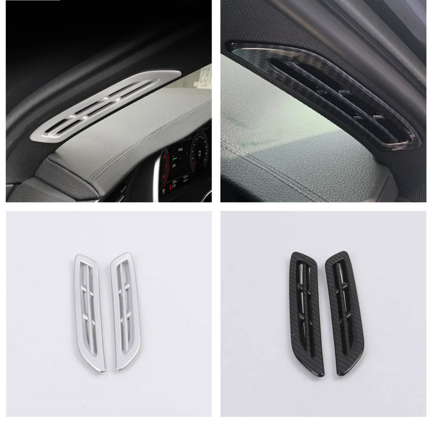 

For Audi A6 C8 / A7 2019 - 2022 ABS Carbon Fiber / Matte Accessories Interior Dashboard Air Condition Vent Outlet Cover Kit Trim