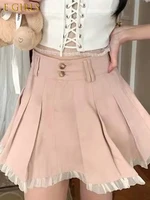 e girls summer pink sweet y2k skirt women sexy kawaii party mini skirt japanese high waist korean fashion casual skirt 2022 new