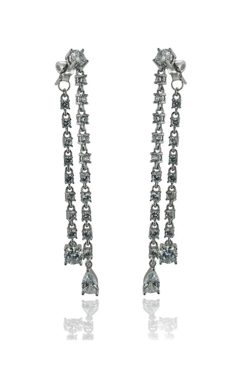 

Серьги из серебра 925 пробы с фианитами