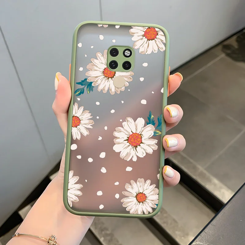 

Flower Pattern Case For HuaWei Mate 20 30 40 9 Pro Plus Phone Case Shockproof Armor Matte Phone Fetal Fashion