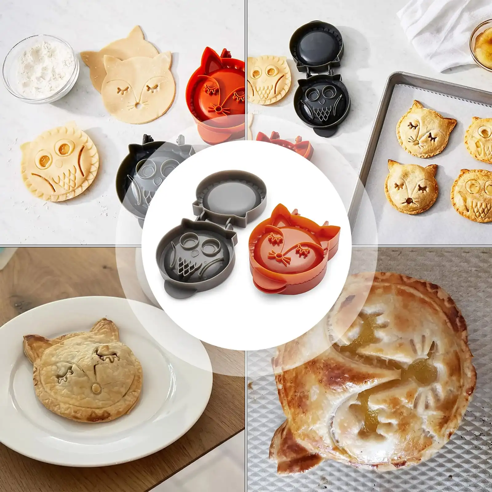 

Pie Mold Bakeware Sets Family Friends Berries Cheeses For Fruit Hand Pie Set Meats Bar Easy To Cut ABS Plastic