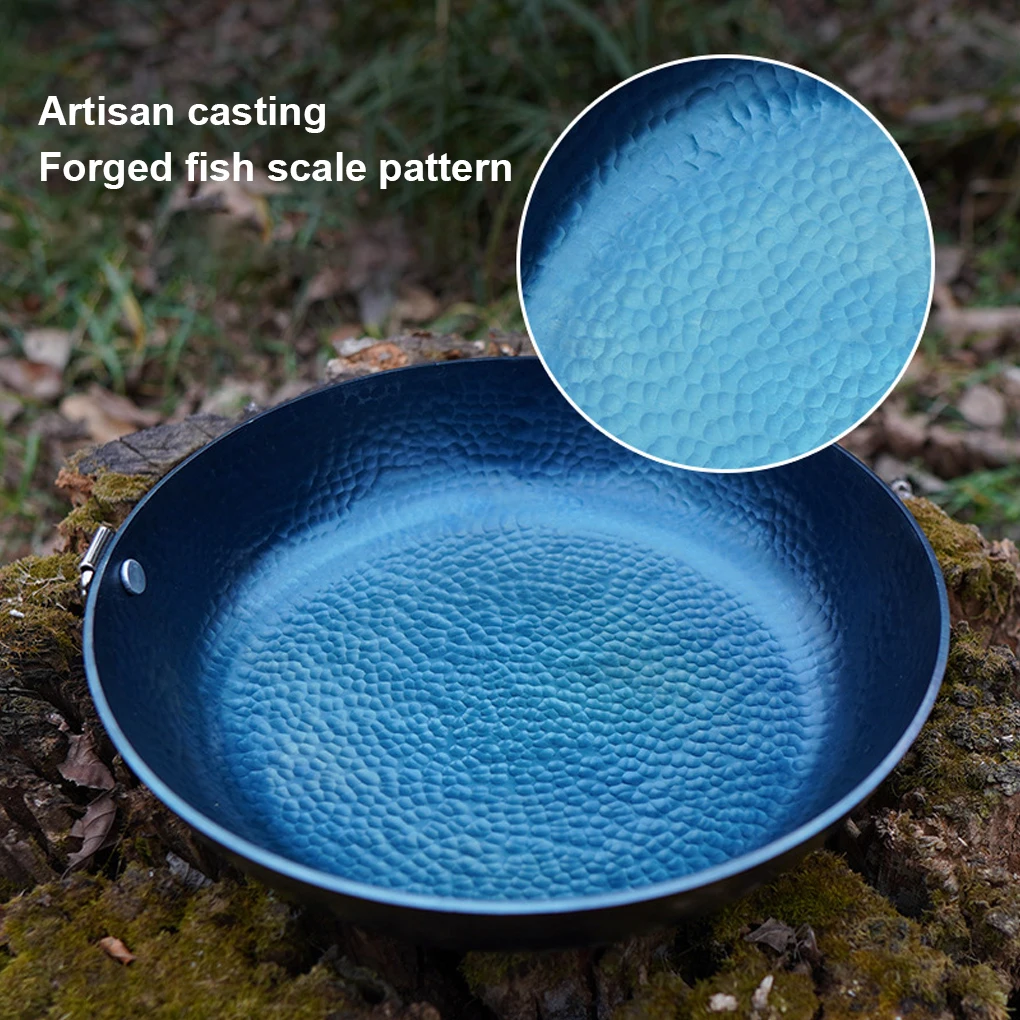 

Multifunctional Camping Iron Pot Portable Frying Pan with Hanging Buckle Anti-scald Cooking Grilling Cookware Hiking
