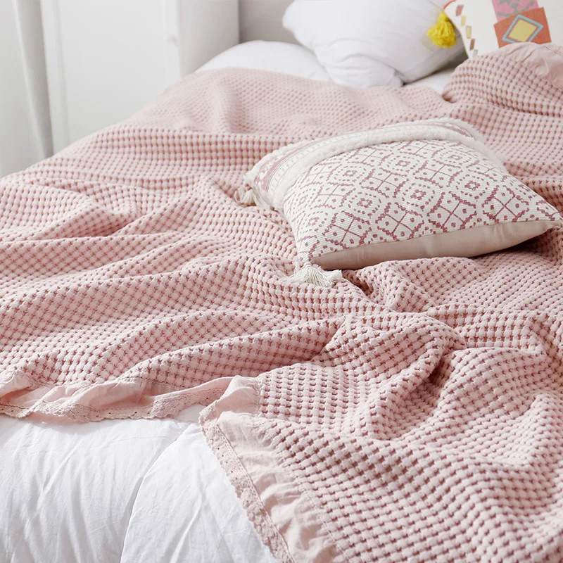 

Cotton waffle towel blanket sofa cover cotton office air conditioning blanket