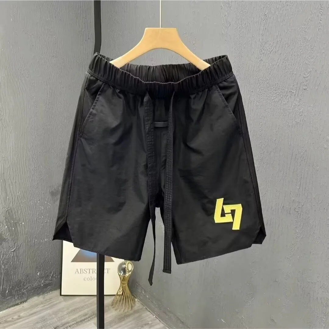 Summer Thin Ice Silk Casual Shorts Men's Breathable Straight-Leg Pants Plus Size Versatile Quick-Dry Fashionable Five-Minu