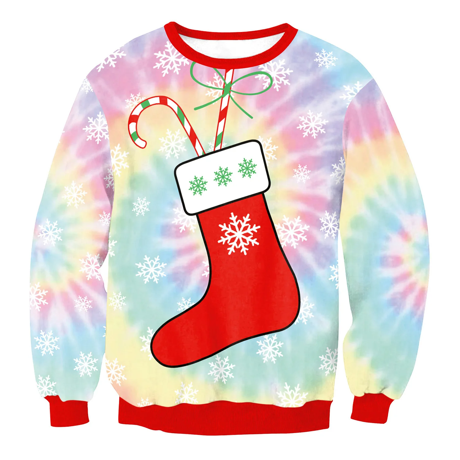 

Autumn Winter Women Pullover Christmas Sweatshirts 3D Print Funny Santa Claus Long Sleeve Tops Casual Hoodie Female Clothing