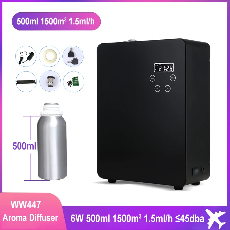 

500ml Commercial Hotel Aroma Diffuser Machine Touch Screen Smart Timing Essential Oil Diffuser Nano Atomization Covering 1500m³