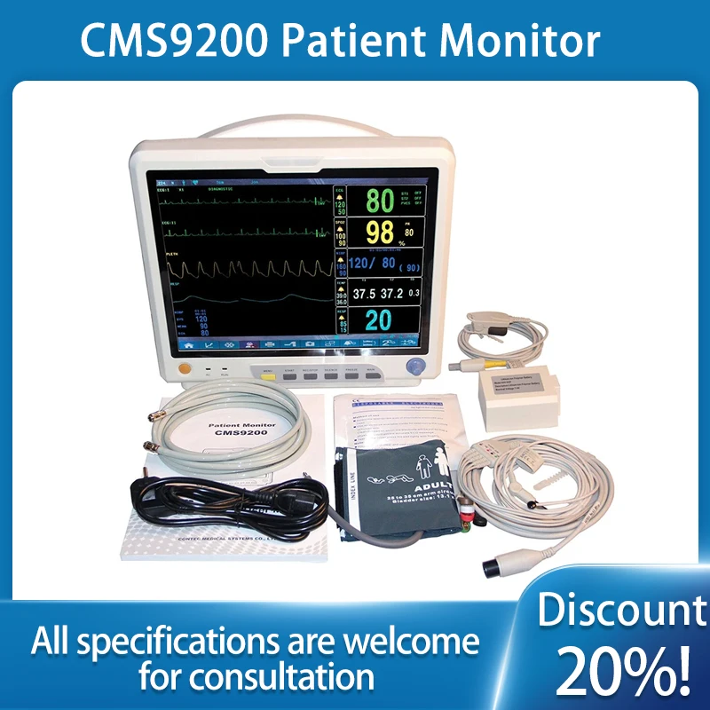 CMS9200 15-дюймовый портативный монитор пациента ICU CCU Монитор жизненно важных